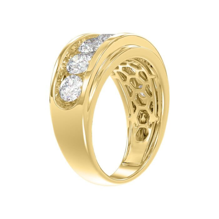 Elegant 14K Yellow Gold 3.00Ct Men's Round Cut Lab Grown Diamond Band - Image 3