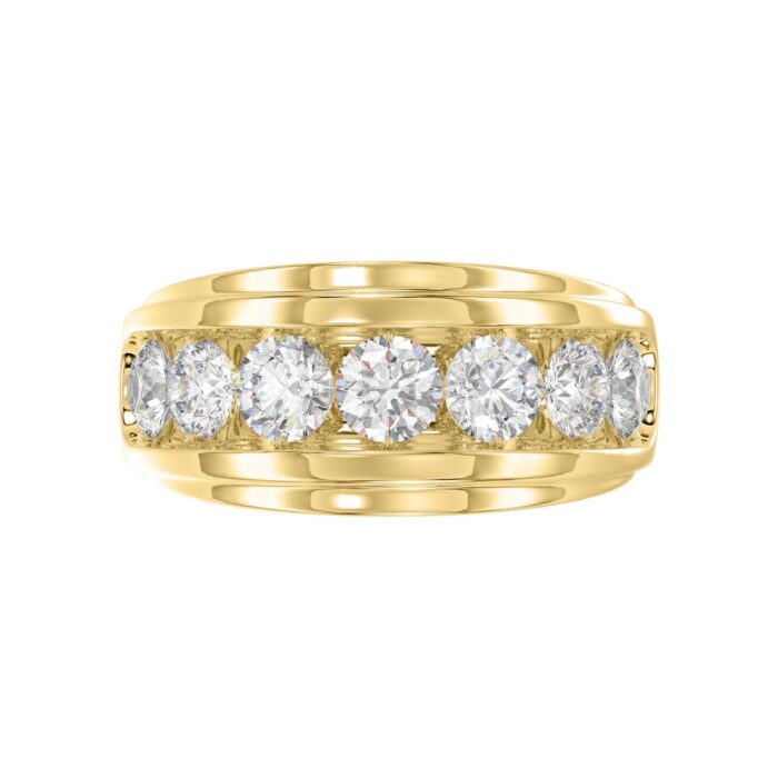 Elegant 14K Yellow Gold 3.00Ct Men's Round Cut Lab Grown Diamond Band - Image 5