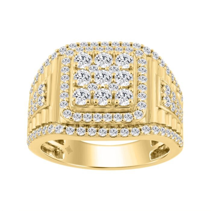 14K YELLOW GOLD 2.00CT ROUND DIAMOND MEN'S RING - Image 1