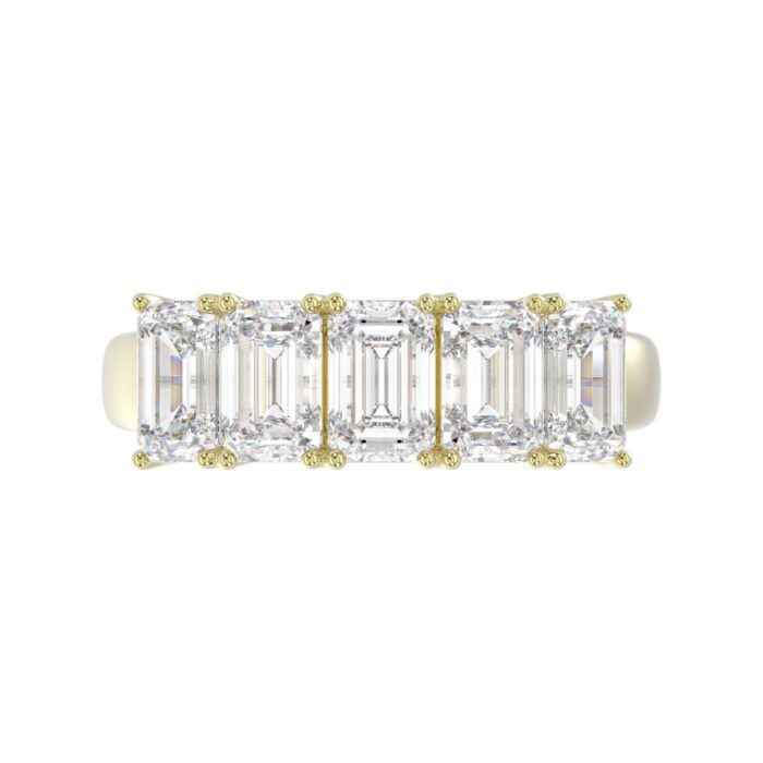 14K YELLOW GOLD 2.00CT EMERALD DIAMOND LADIES BAND - Image 5