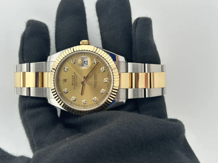 Rolex Datejust 41 Champagne Diamond Dial on Oyster Ref. 126333 with Card 2017 - Image 2