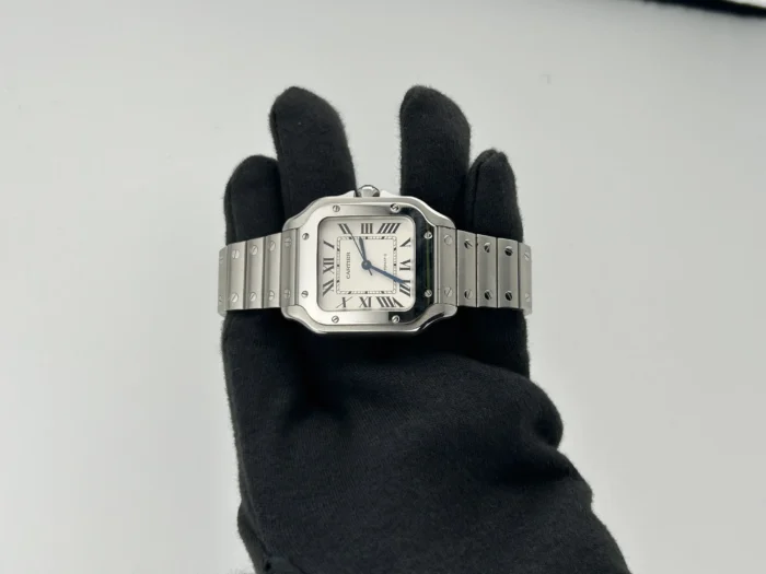 Cartier Santos Silver Roman Dial on Stainless Steel Bracelet Ref. 4075/WSSA0010 with Card - Image 2
