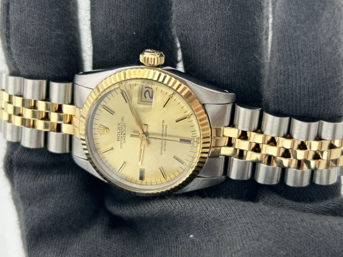 Rolex Datejust Champagne Stick Dial on D-Link Jubilee Bracelet Ref. 68273 - Image 3