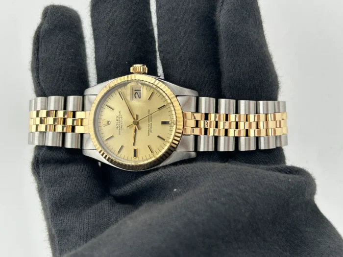 Rolex Datejust Champagne Stick Dial on D-Link Jubilee Bracelet Ref. 68273 - Image 2