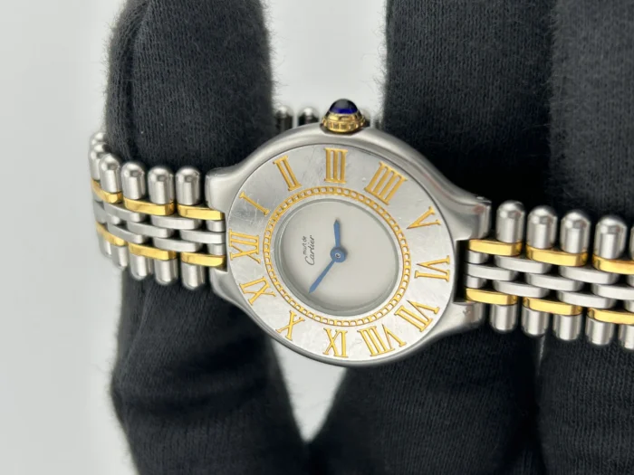 Cartier Montres 21 Must de Cartier Silver Dial on Stainless Steel & Yellow Gold Ref. 1340 with Papers 1988 - Image 2