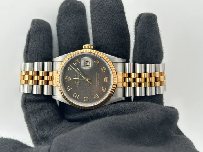Rolex Datejust Black Anniversary Dial Dial on 2-Tone Jubilee D-Link Ref. 16233 with Papers 1995 - Image 2