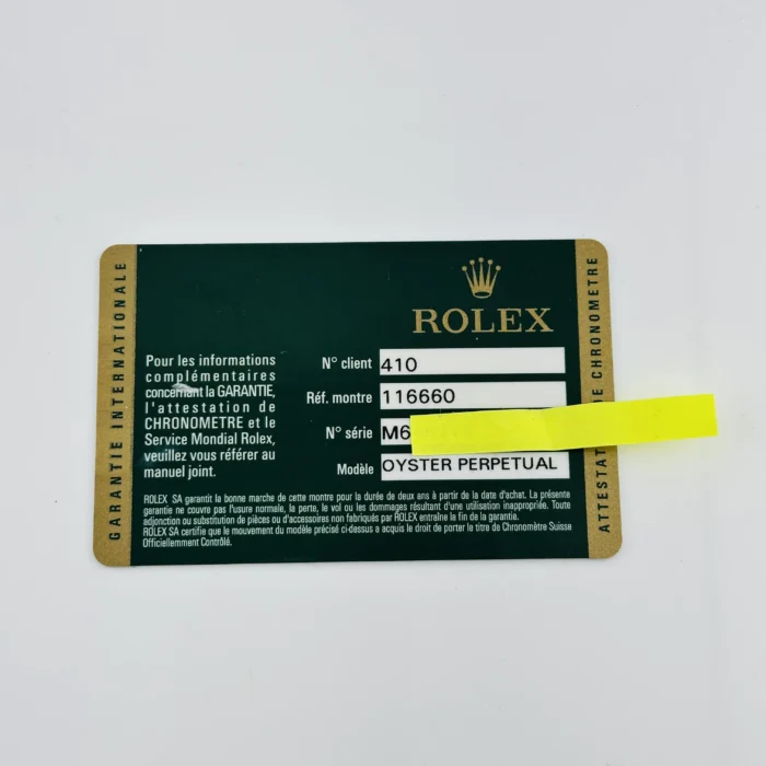 Rolex Sea-Dweller Deepsea Black Dial on Oyster Bracelet Ref. 116660 with Card (Old Green) 2009 - Image 7