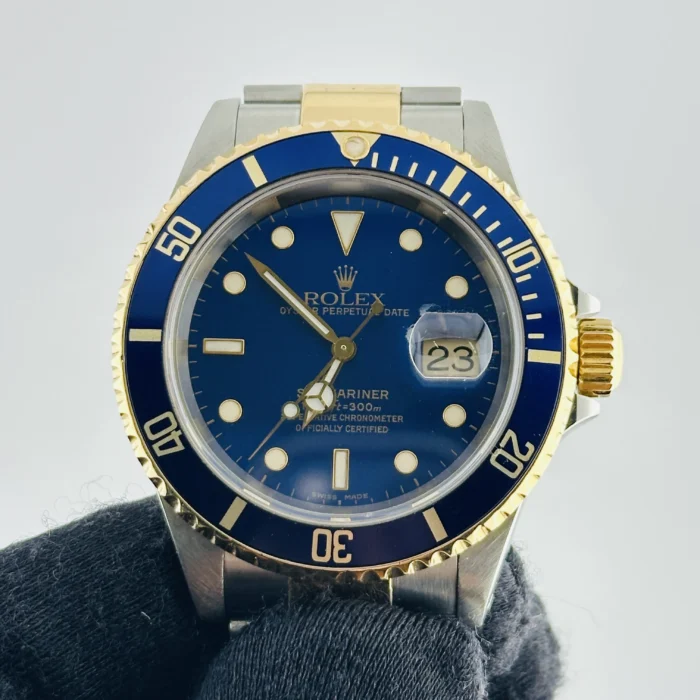 Rolex Submariner Blue Dial on Oyster Bracelet Ref. 16613 - Image 3