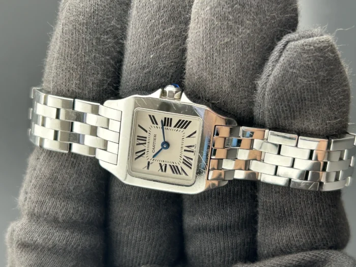 Cartier Santos Demoiselle White Roman Numerals Dial on Stainless Steel Bracelet Ref. W25064Z5 with Manuals Only - Image 3