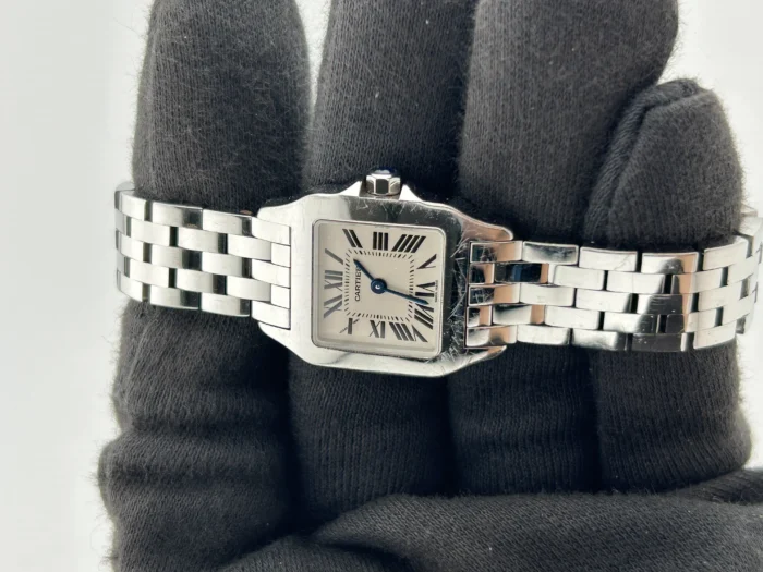 Cartier Santos Demoiselle White Roman Numerals Dial on Stainless Steel Bracelet Ref. W25064Z5 with Manuals Only - Image 3