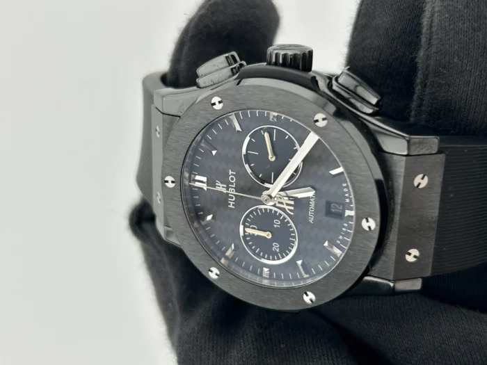Hublot Classic Fusion Chronograph Black Carbon Effect Dial on Black Rubber Band Ref. 541.CM.1171.RX with Papers 2019 - Image 3