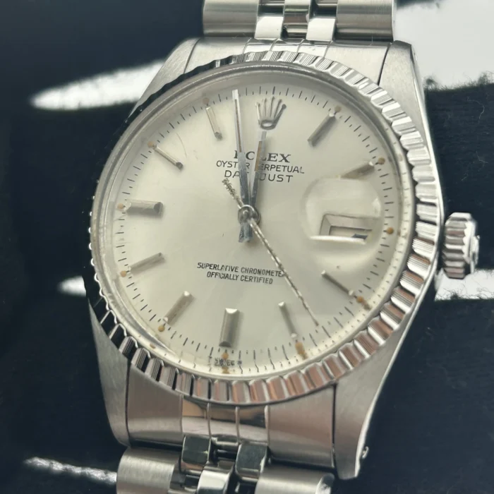 Rolex Datejust Silver Stick Dial on D-Link Jubilee Bracelet Ref. 16030 - Image 3