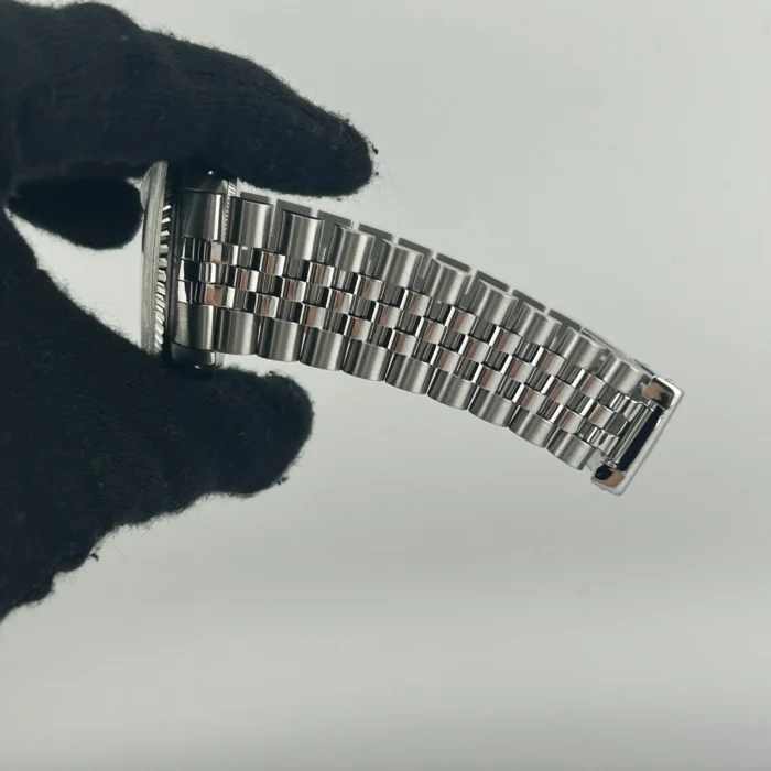 Rolex Datejust Silver Stick Dial on D-Link Jubilee Bracelet Ref. 16030 - Image 5