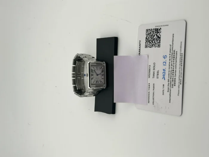 Cartier Tank Solo Silver Roman Dial on Stainless Steel Ref. W5200013 with Card 2020 - Image 7