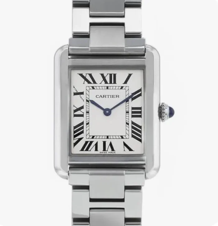 Cartier Tank Solo Silver Roman Dial on Stainless Steel Ref. W5200013 with Card 2020 - Image 1