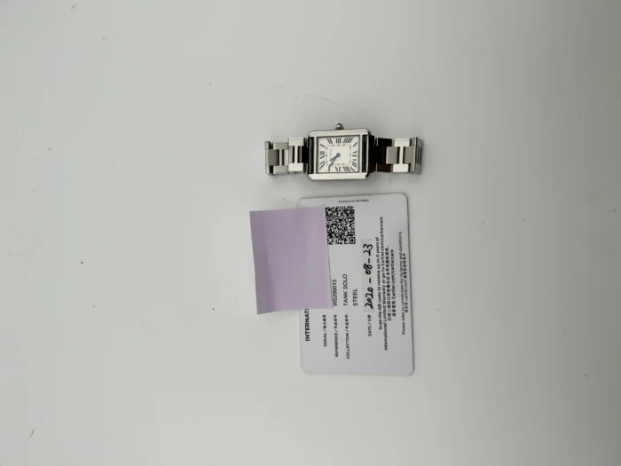Cartier Tank Solo Silver Roman Dial on Stainless Steel Ref. W5200013 with Card 2020 - Image 7