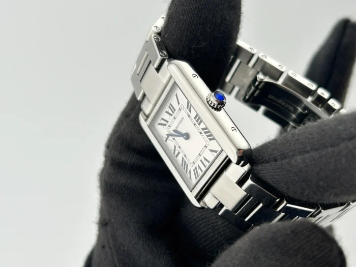 Cartier Tank Solo Silver Roman Dial on Stainless Steel Ref. W5200013 with Card 2020 - Image 3