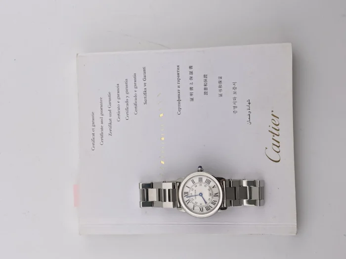 Cartier Ronde Solo Silver Roman Dial on Stainless Steel Bracelet Ref. W6701004 with Papers 2011 - Image 7