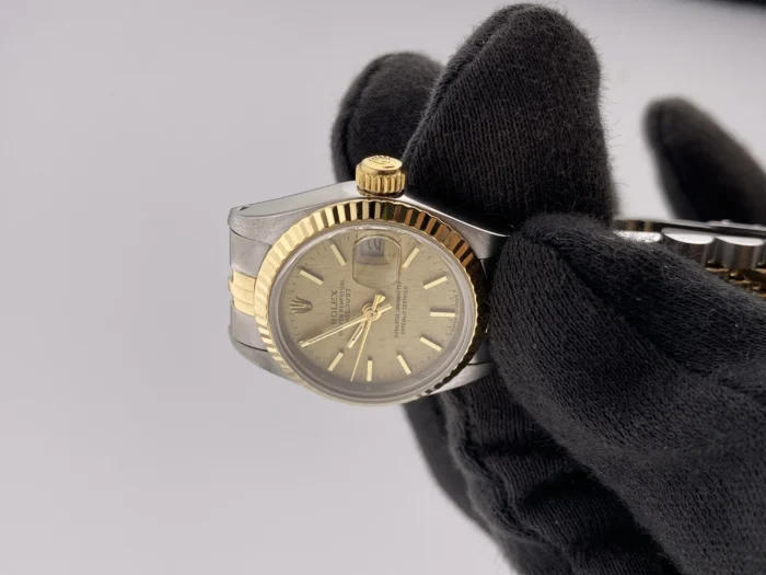 Rolex Lady-Datejust Champagne Linen Stick Dial on Stainless Steel & Yellow Gold Ref. 69173 - Image 2