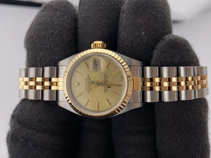Rolex Datejust Lady Champagne Stick Dial on Jubilee Ref. 69173 - Image 2