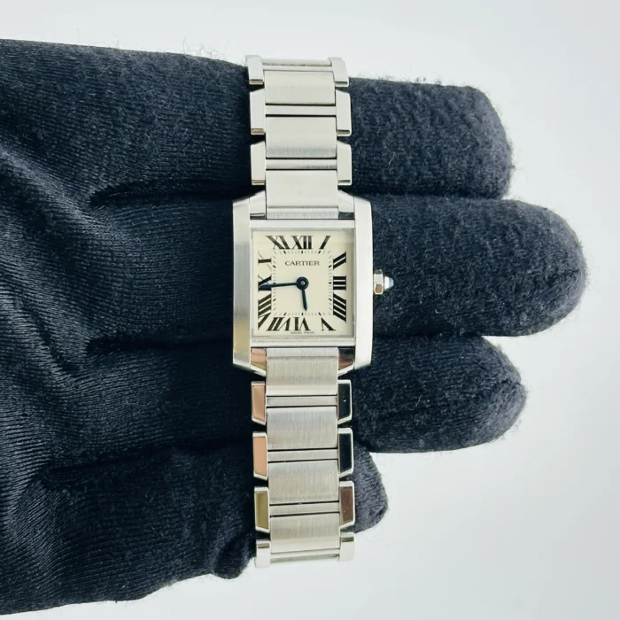 Cartier Tank Francaise Silver Dial on Stainless Steel Bracelet Ref. 2384 / W51008Q3 - Image 2