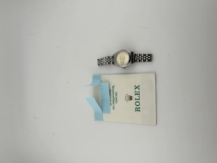 Rolex Datejust Lady Champagne Stick Dial on Jubilee Ref. 69174 with Papers 1994 - Image 6
