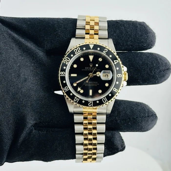 Rolex GMT Master II Black Dial on D-Link Jubilee Bracelet Ref. 16713 - Image 2