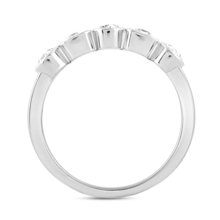 LADIES BAND 1CT EMERALD/OVAL DIAMOND 14K WHITE GOLD - Image 2