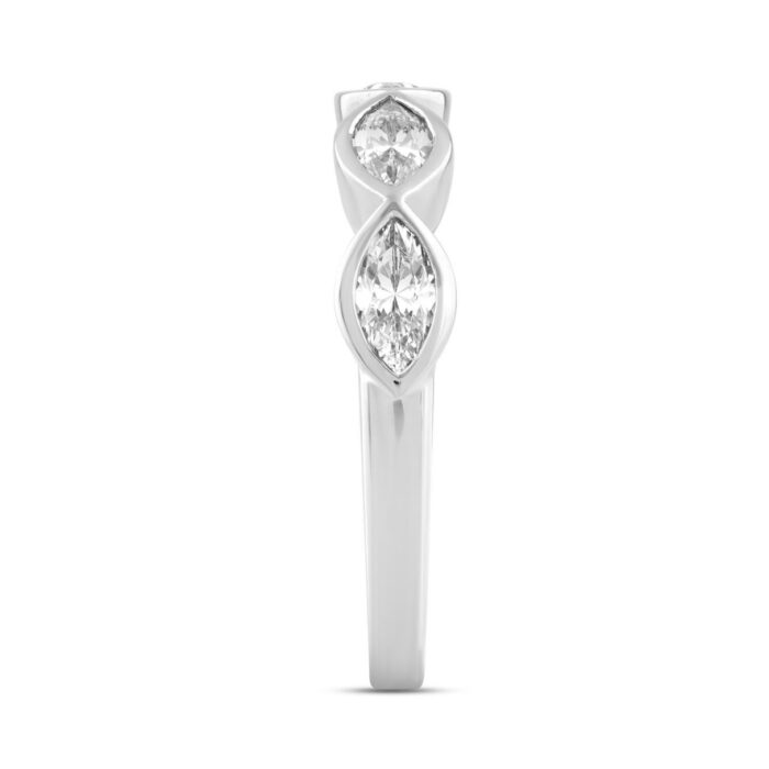 LADIES BAND 1CT MARQUISE DIAMOND 14K WHITE GOLD - Image 3