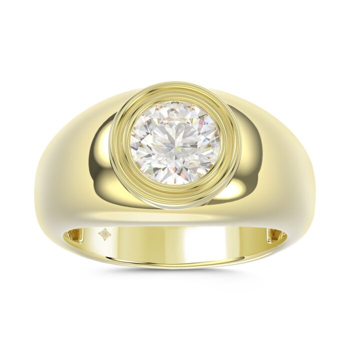 20915643_EC-110457Y-1214x1214.jpg MEN'S RING 2CT ROUND DIAMOND 14K YELLOW GOLD (CENTER STONE ROUND DIAMOND 2CT ) - Image 1