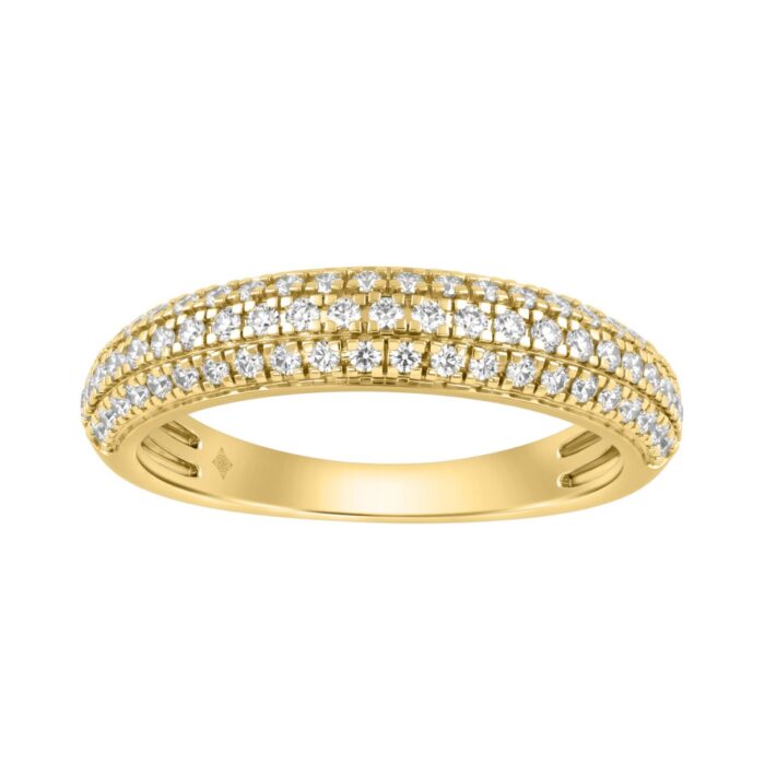 20915926_EC-154731Y-1214x1214.jpg Luxury 14K Yellow Gold 1/2Ct Round Diamond Band For Women Elegant Wedding Or Anniversary Ring - Image 1