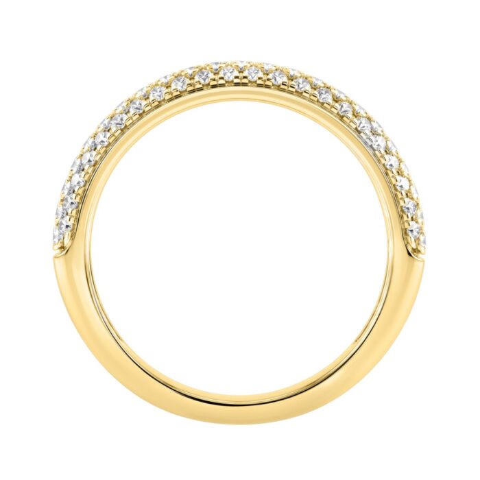 Luxury 14K Yellow Gold 1/2Ct Round Diamond Band For Women Elegant Wedding Or Anniversary Ring - Image 2