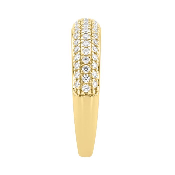 Luxury 14K Yellow Gold 1/2Ct Round Diamond Band For Women Elegant Wedding Or Anniversary Ring - Image 3