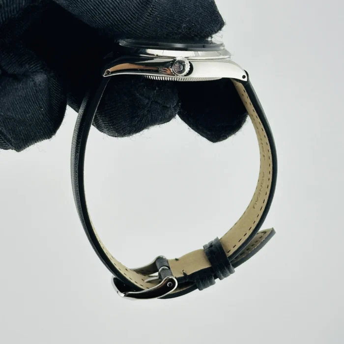 Rolex Oyster Perpetual Silver Stick / Has Spots Dial on Generic Leather Band Ref. 1003 - Image 5