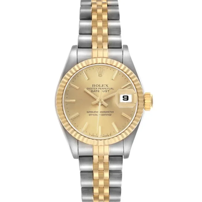 Rolex Datejust Lady Champagne Stick Dial on D-Link Jubilee Bracelet Ref. 69173 - Image 1