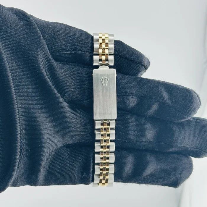 Rolex Datejust Lady Champagne Stick / Has Spots Dial on D-Link Jubilee Bracelet Ref. 69173 with Papers 1994 - Image 4