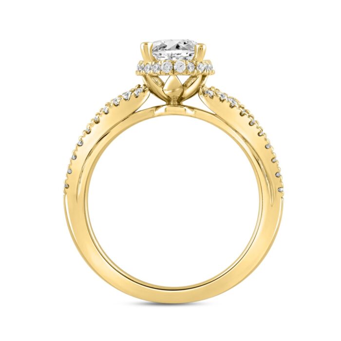 LADIES RING 2 1/2CT ROUND/BAGUETTE/OVAL DIAMOND 14K YELLOW GOLD (CENTER STONE OVAL DIAMOND 3.00CT) - Image 2