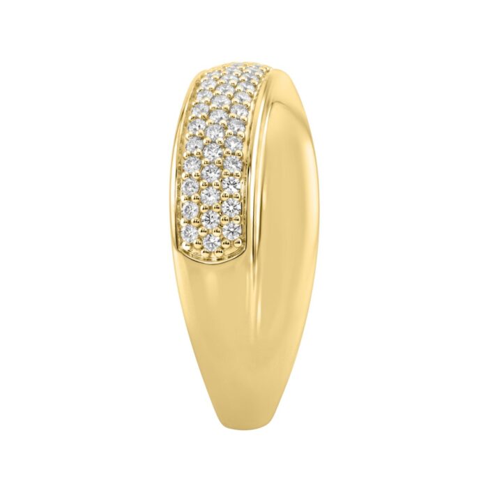 Elegant 10K Yellow Gold Lab Grown Diamond Ladies Ring 1/2Ct Round Cut Crossover Engagement Design (Color F-G -Clarity Vs1/Vs2) - Image 3