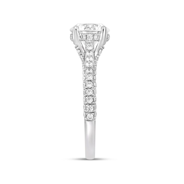 LADIES RING 2 1/4CT ROUND DIAMOND 14K WHITE GOLD (CENTER STONE ROUND DIAMOND 1 1/2CT ) - Image 3
