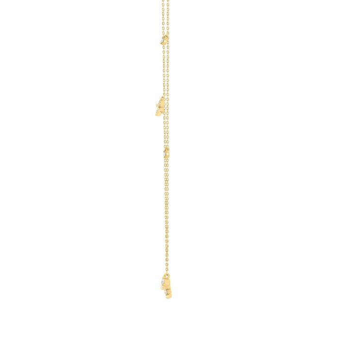 Elegant 10K Yellow Gold 1/3Ct Ladies Necklace Round Diamond Accents Butterfly And Star Charms - Image 2