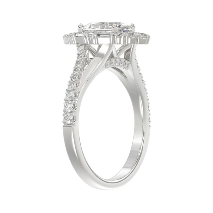 14K WHITE GOLD 2.00CT ROUND/OVAL/BAGUETTE DIAMOND LADIES RING - Image 3