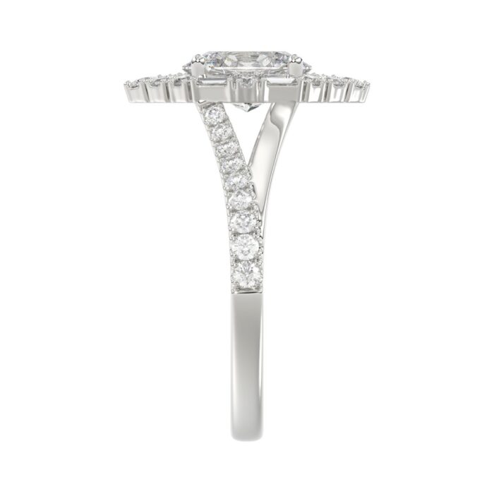 14K WHITE GOLD 2.00CT ROUND/OVAL/BAGUETTE DIAMOND LADIES RING - Image 4