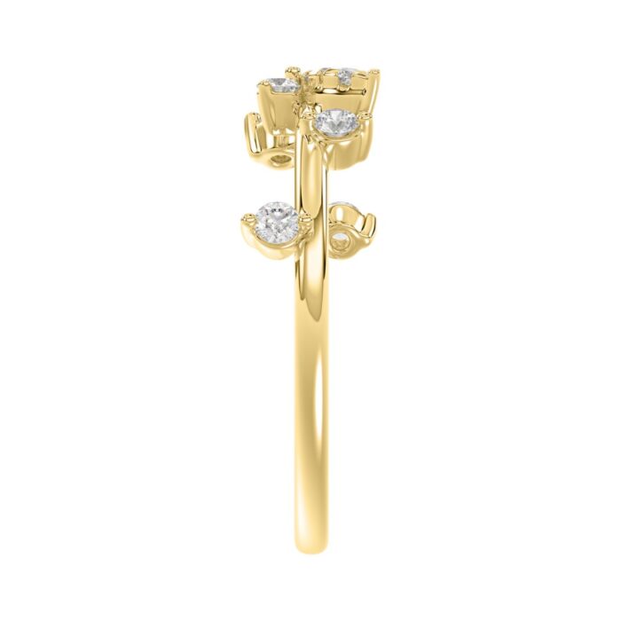 Elegant 10K Yellow Gold Ladies Ring With 1/5Ct Round Diamond And Butterfly Design - Image 4