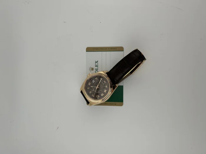 Rolex Sky-Dweller Chocolate Arabic Numerals Dial on Brown Alligator Leather Strap Ref. 326135 with Card (New Style White) 2017 - Image 7