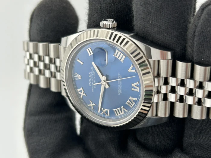Rolex Datejust 41 Blue Roman Numerals Dial on Jubilee D-Link Bracelet Ref. 126334 with Card 2024 - Image 3