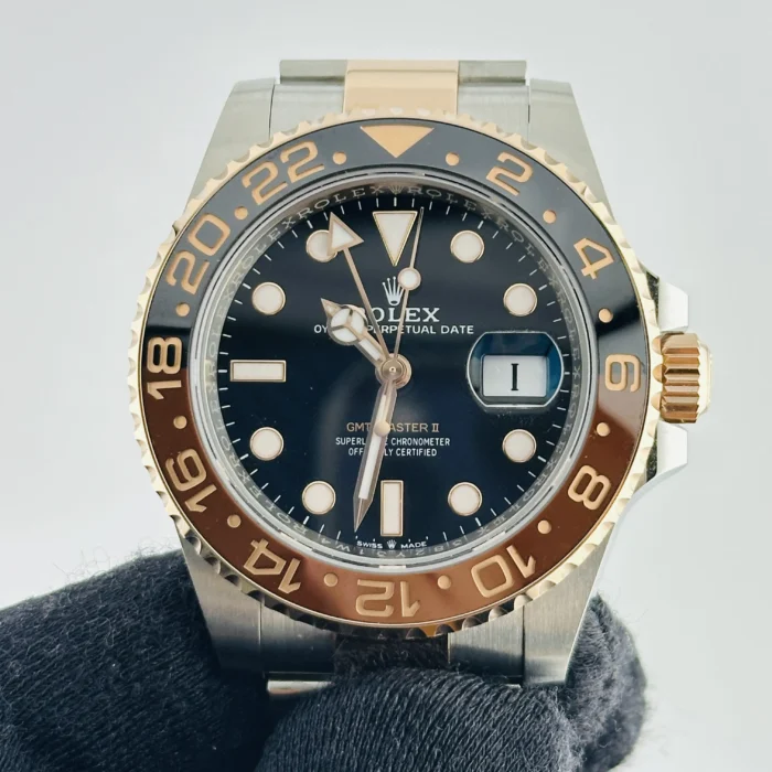 Rolex GMT-Master II "Root Beer" Black Dial on Oyster Bracelet Ref. 126711CHNR with Card (New Style Green) 2024 - Image 3