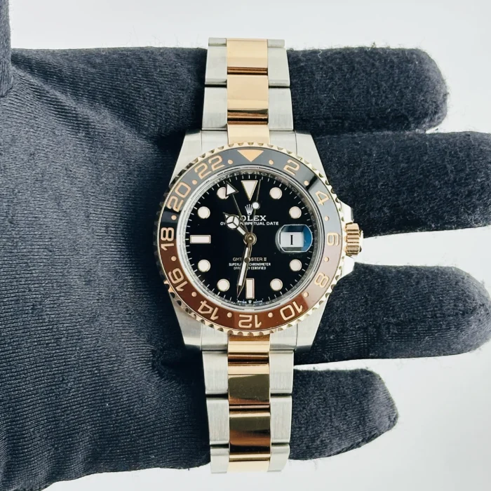 Rolex GMT-Master II "Root Beer" Black Dial on Oyster Bracelet Ref. 126711CHNR with Card (New Style Green) 2024 - Image 2
