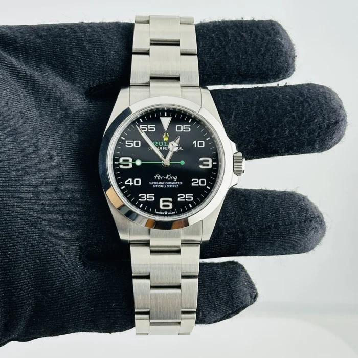 Rolex Airking Black Dial on Oyster Bracelet Ref. 126900 with Card (New Style Green) 2024 - Image 2