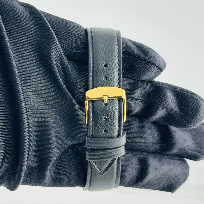 Rolex Oyster Perpetual Black / Gold Stick Sigma Dial on Generic Leather Band Ref. 1002 - Image 3