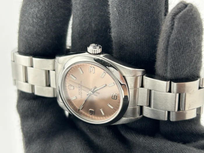 Rolex Oyster Perpetual Salmon Pink Dial on Oyster Steel Bracelet Ref. 67480 - Image 3